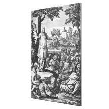 St. Francis of Sales  preaching to the Canvas Print