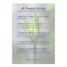 St Francis Pledge / Earth Charter card Announcements