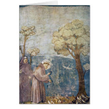 St. Francis Sermon to the Birds Assisi Basilica Card