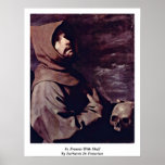 St. Francis With Skull By Zurbaran De Francisco Posters