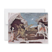 St. George Fighting The Dragon By Uccello Paolo Personalized Invite