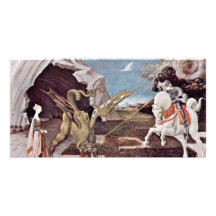St. George Fighting The Dragon By Uccello Paolo Personalized Photo Card