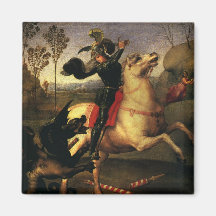 St. George Fighting the Dragon, Raphael, Raffaello Fridge Magnets