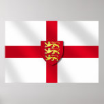 St. George's cross flag England 3 lions 2012Poster
