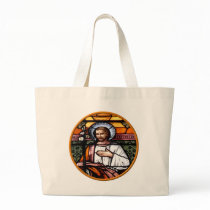 St. Joseph pray for us - stained glass window Canvas Bag