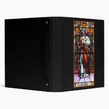 St. Joseph pray for us - stained glass window 3 Ring Binder