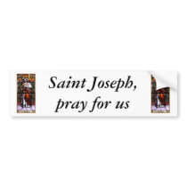 St. Joseph pray for us - stained glass window Bumper Sticker