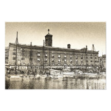 St Katherine's Dock London sketch Art Photo
