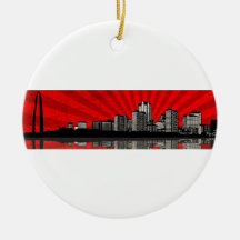St. Louis Skyline Ornament (red)