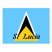 St Lucia flag postcard