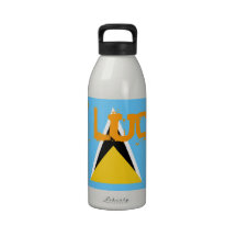 St Lucia flag water bottle