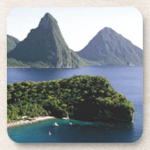 st_lucia_pitons_and_caribbean_sea dessous-de-verre