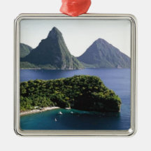 st_lucia_pitons_and_caribbean_sea christmas ornaments