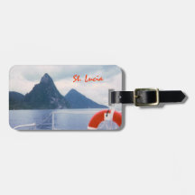St Lucia Pitons Luggage Tag