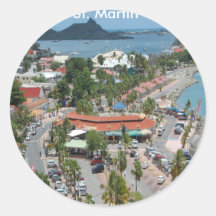 St. Martin and Marigot Bay Photo Round Sticker
