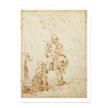 St. Martin and the Beggar (pen & ink on paper) posters