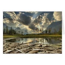 St Mary Lake At Glacier National Park Greeting Cards