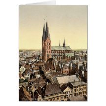 St. Mary's, from St. Peter's Clock Tower, Lubeck, Card