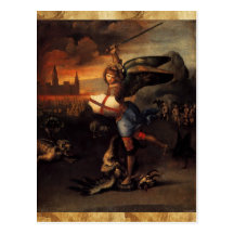 St Michael and the Dragon  Prayer Card Post Cards