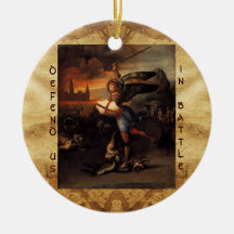 St Michael and the Dragon Prayer Christmas Ornament