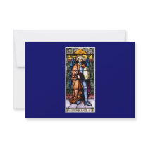 St. Michael The Archangel Stained Glass Window Personalized Invitation
