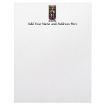 St. Michael The Archangel Stained Glass Window Personalized Letterhead