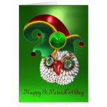 ST PATRICK JEWEL OWL AND  ELF HAT WITH SHAMROCK CARDS