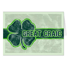 St. Patrick’s ‘Great Craic’ Shamrock Grunge Card