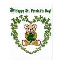 St. Patrick's Bear Postcard