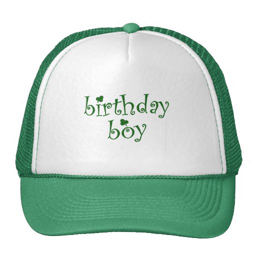 St Patrick's Birthday Boy with Shamrocks Mesh Hats