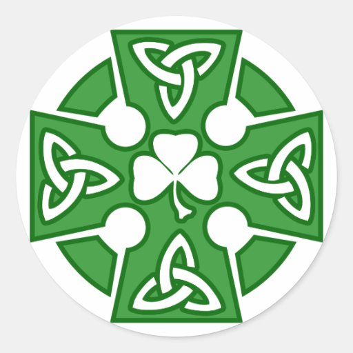 St Patrick's Celtic cross Round Sticker