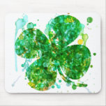 St. Patricks Day Abstract Shamrock Art Mousepads