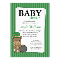 St. Patrick's Day Bear Pot Of Gold Baby Shower invitations