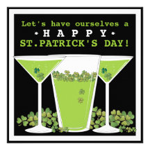 St. Patricks Day Beer and Martini Party Invitation