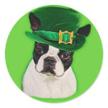 St patricks day boston round stickers