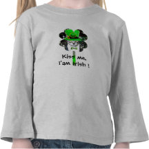 ST PATRICK'S DAY CAT WITH GREEN CLOVER TEES
