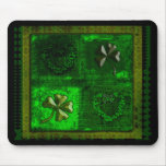 ST. PATRICK'S DAY CLOVER GRUNGE TEMPLATE mousepads