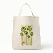 st. patrick's day clover & ladybugs canvas bags