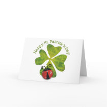 st. patrick's day clover & ladybugs greeting cards