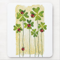 st. patrick's day clover & ladybugs mousepad