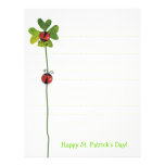 St. Patrick's Day Clover & Ladybugs Stationery Customized Letterhead