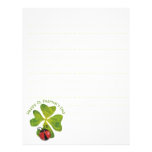 St. Patrick's Day Clover & Ladybugs Stationery Personalized Letterhead
