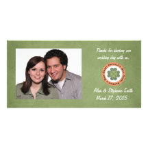 St Patrick's Day Clover Stamp Thank You Photo Card Template