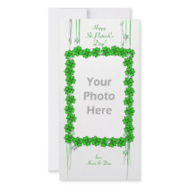 St. Patrick's Day Clover Stars Customized Photo Card