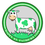 St. Patrick's Day Cow Shamrock stickers