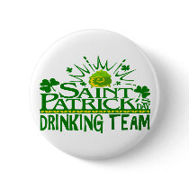 St Patricks Day Drinking Team. Irish Celebrations. Buttons