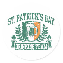 St. Patrick's Day Drinking Team Stickers