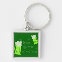 St Patricks Day Drinks Well Keychain