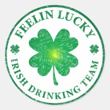 St. Patrick's Day - Feelin Lucky Round Stickers