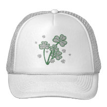 St Patricks day four leaf clover hats & caps